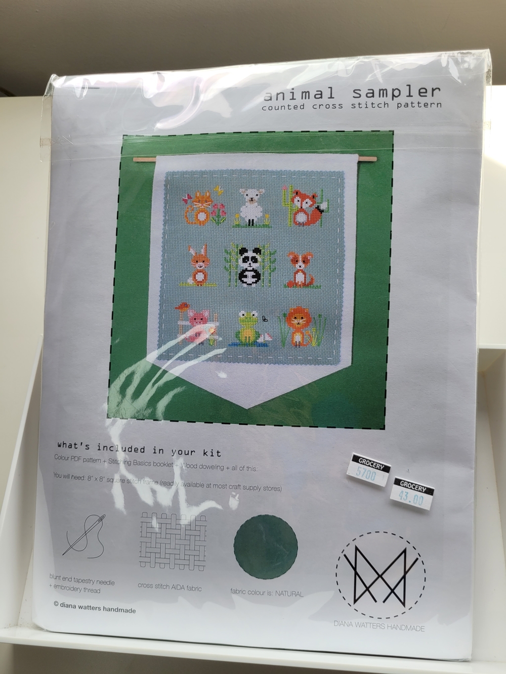 NWT - Diana Watters Animal Sampler Cross Stitch Kit - Still in package - Picture 5 of 7